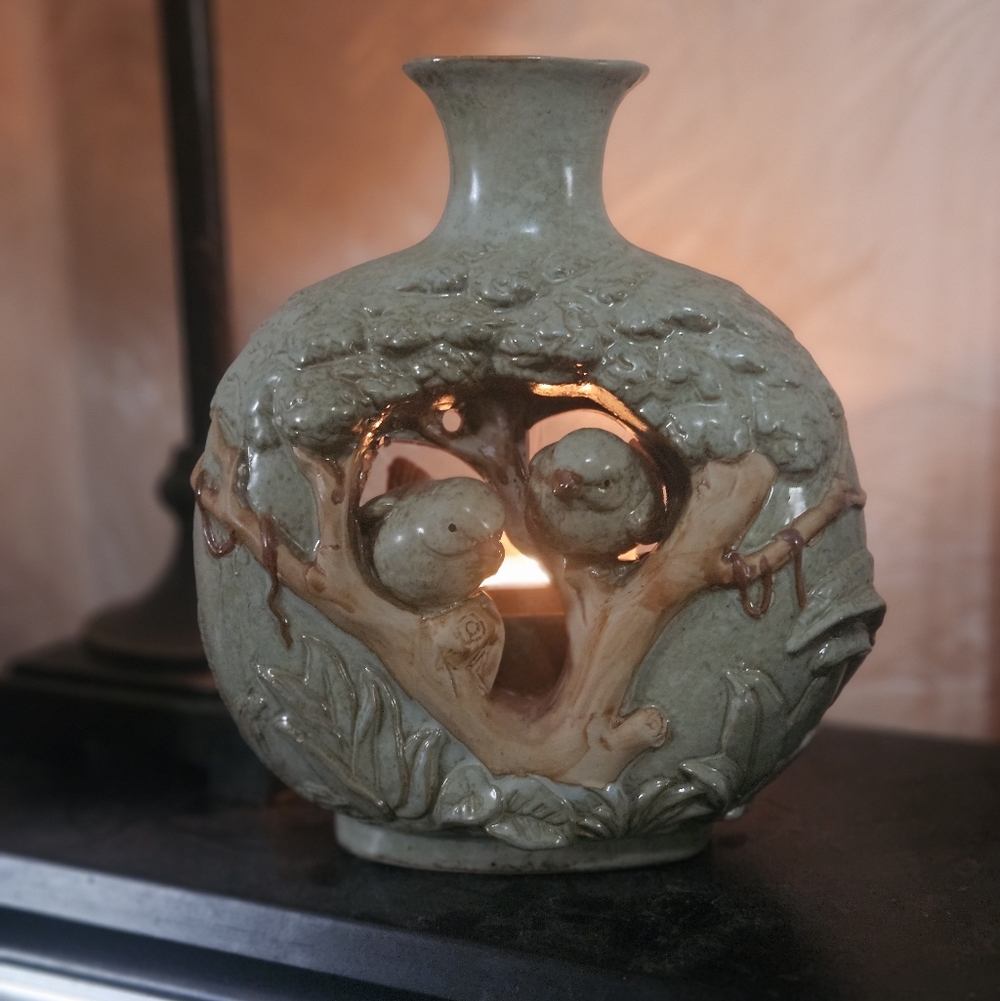 Vintage Handmade Ceramic Stoneware Tealight Vase - Picture 4 of 4
